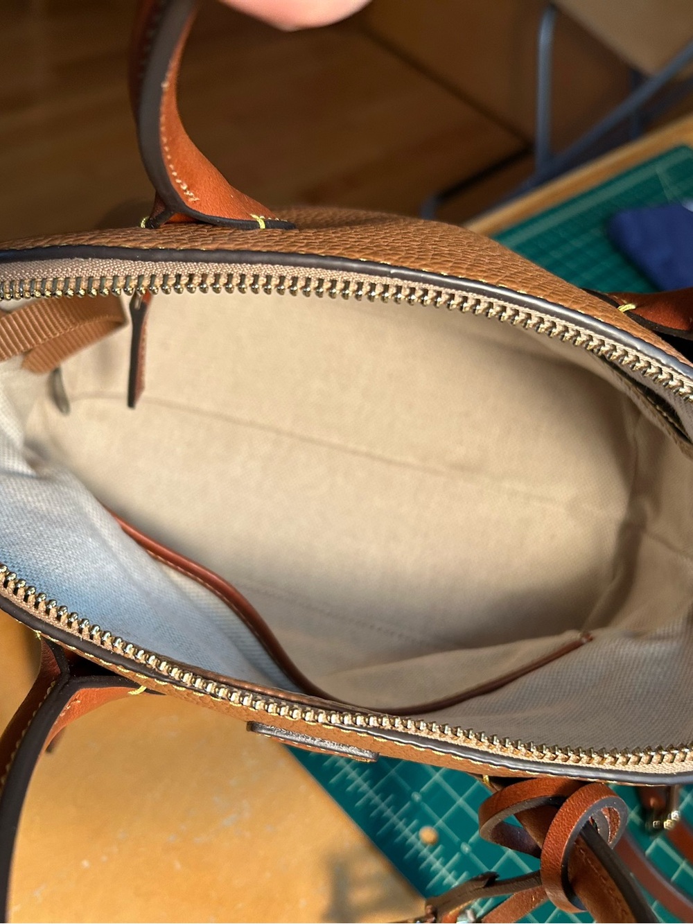 Dooney & Bourke Domed Satchel in Pebbled Leather - Picture 6 of 14